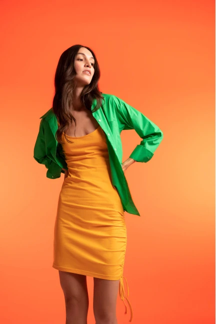 Ven Boutique Kolları Tül Detaylı Mini Elbise Ven Boutique Kolları Tül Detaylı Mini Elbise